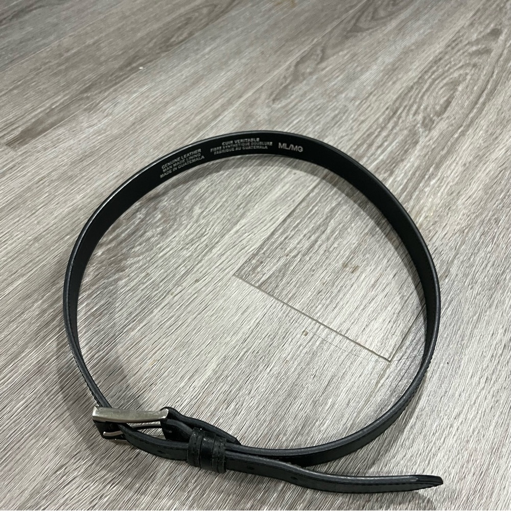 Medium/large Black Leather Belt genuine leather